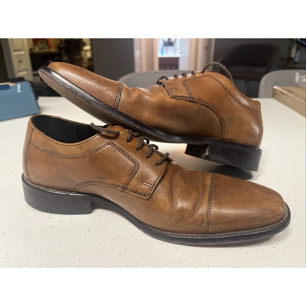J. Murphy by Johnston & Murphy Mens 8.5 Brown Leather Cap Oxford Shoes 59-11566
